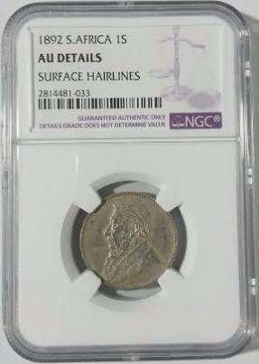 1892 1 Shilling AU Details - Surface Hairlines