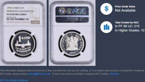 1994 R1 Presidential Inauguration PF69 Ultra Cameo