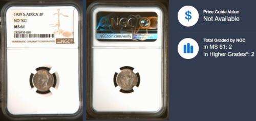 1939 Union 3P NO "KG" MS61 NGC 2826939-089(2 grades higher grades Exists)