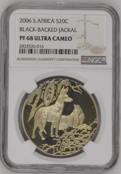 2006 20C Silver 1oz Black-Backed Jackal PF68 Ultra Cameo NGC 2833526-016