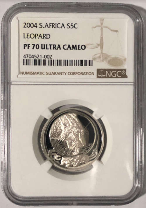 2004 5C ¼ oz Silver Leopard PF70 Ultra Cameo NGC 4704521-002 - Top Pop