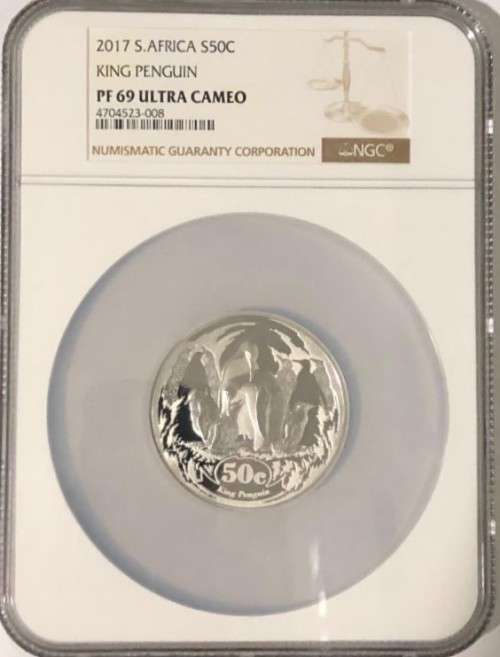 2017 50 Cent 2oz Silver King Penguin PF69 Ultra Cameo NGC 4704523-008(Top Pop)