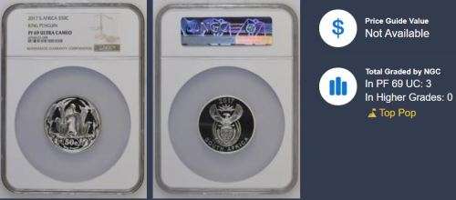 2017 50 Cent 2oz Silver King Penguin PF69 Ultra Cameo NGC 4704523-008(Top Pop)