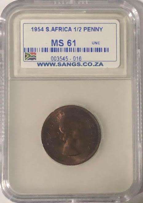 1954 Union ½ Penny MS61 SANGS 003545-016