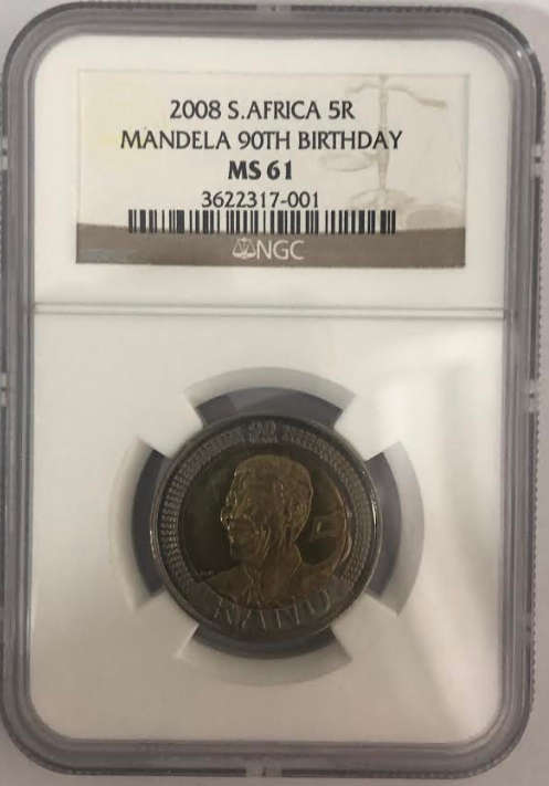 2008 R5 Mandela 90th Birthday MS61 NGC 3622317-001