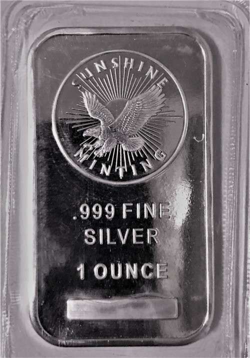 Sunshine Minting .999 Fine Silver 10z(Mintmark S I on Round Circle on reverse side)