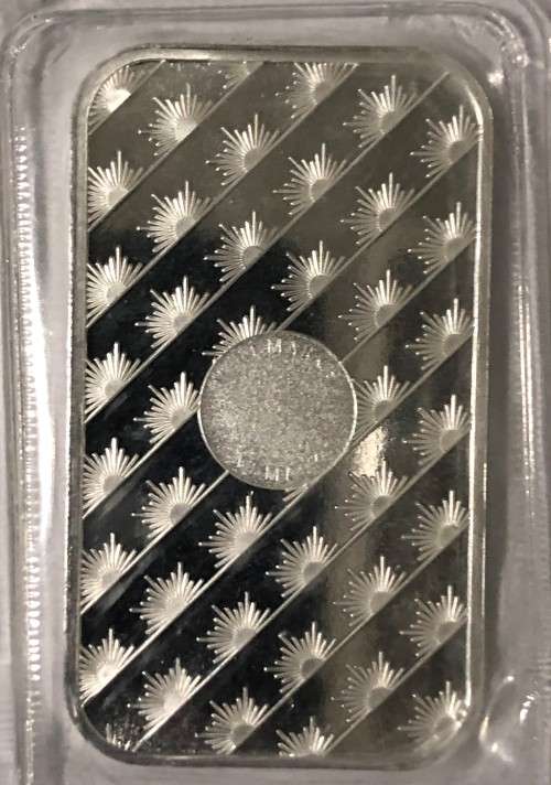 Sunshine Minting .999 Fine Silver 10z(Mintmark S I on Round Circle on reverse side)