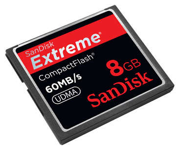 SanDisk Extreme 8GB CompactFlash Memory Card Speed Up To 60MB/s