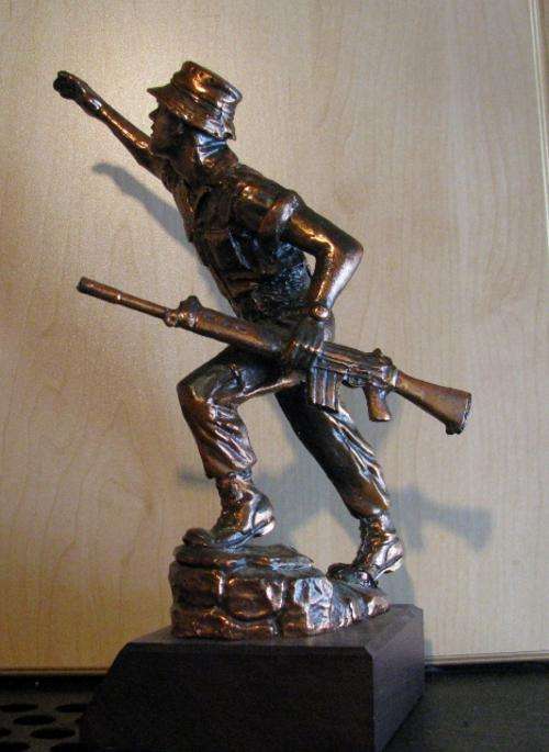 Rare SADF Border War Statue (K. Hattingh) signed.