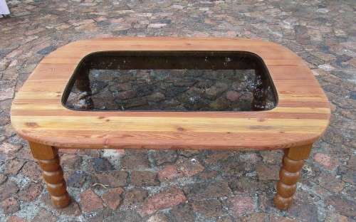 OREGON TABLE WITH PARTLY GLASS TOP