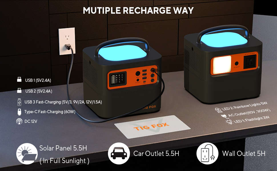 TIGFOX 500W BACKUP POWER 546Wh - PURE SINE WAVE