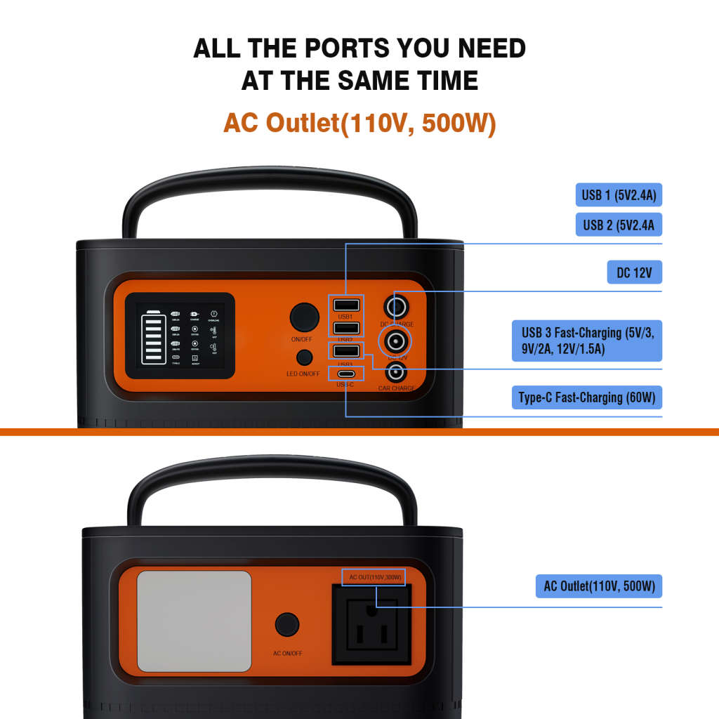TIGFOX 500W BACKUP POWER 546Wh - PURE SINE WAVE
