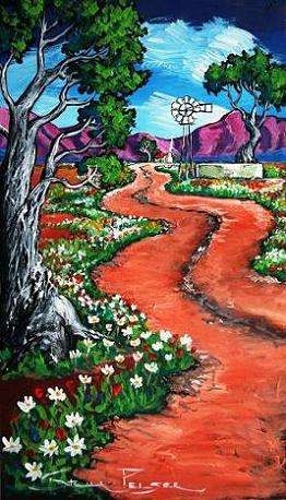 Stella Pelser, Acrylics on Board, 37 x 21 x 0.6 cms, Landscape