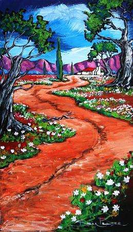 Stella Pelser, Acrylics on Canvas Board, 37 x 21 x 0.6 cms, Farmscape