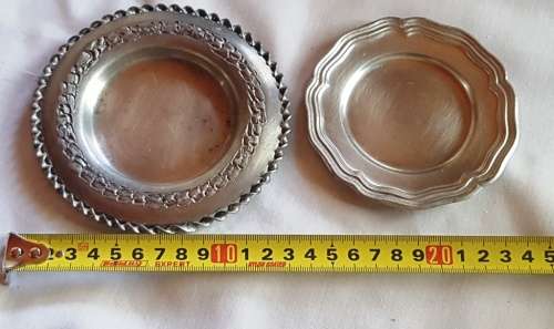 Two Very Beautiful and Marked Pewter Condiment Plates
