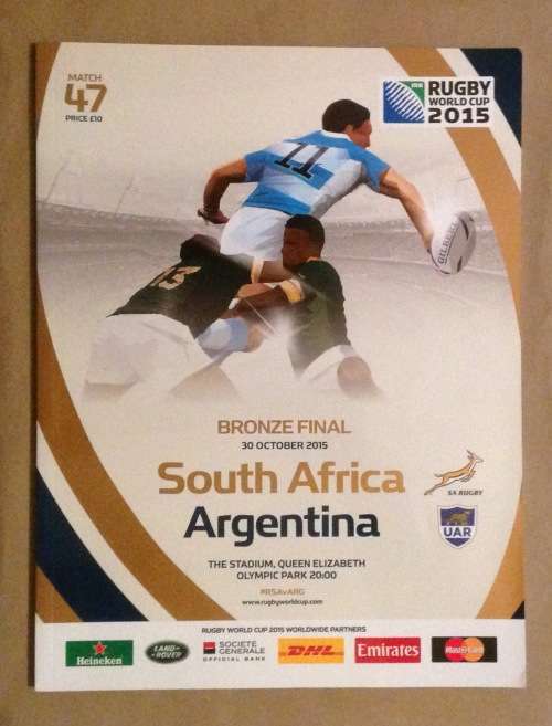 Rugby World Cup Programme (SA v Argentina 2015)