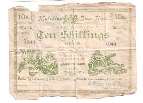 10 Shillings Standard Bank Mafeking (Commaning)