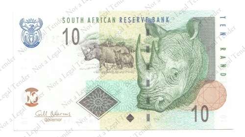 G Marcus ~ 1st Issue  x R 10 ~ AA 0343636  ~ Perfect  UNC