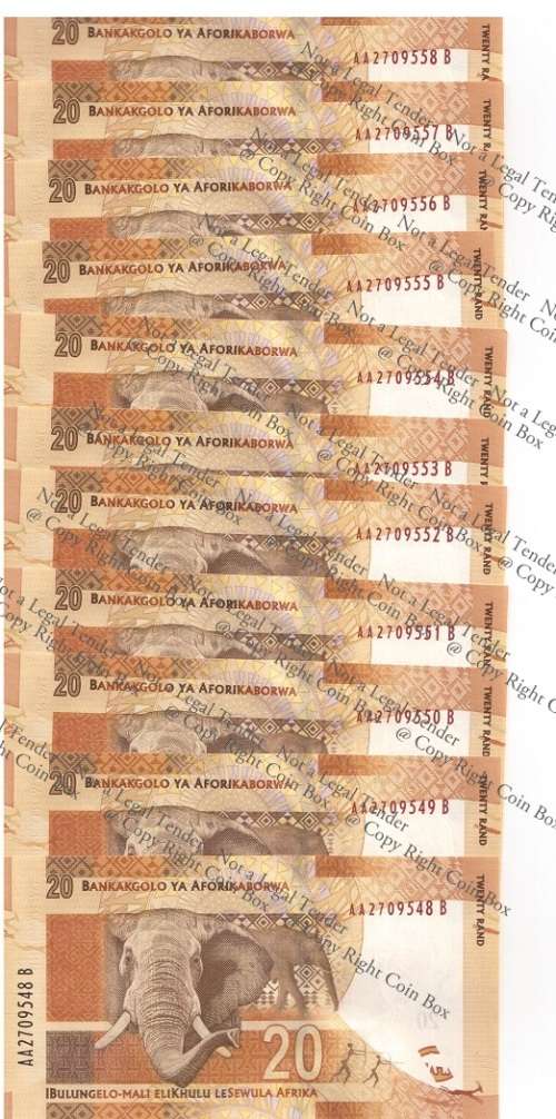 Gill Marcus ~ 2nd Issue 11 x Consecutive nr's ~ AA 2709548 - 58 B ~ UNC