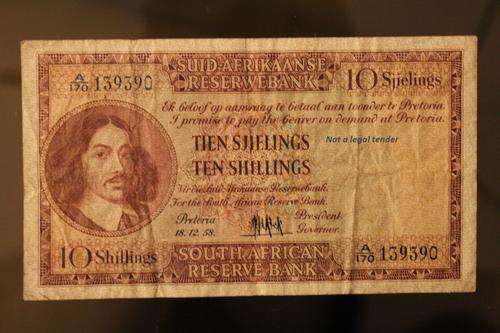 10 Shillings < MH de Kock > 3rd Issue A/E > 18.12.58