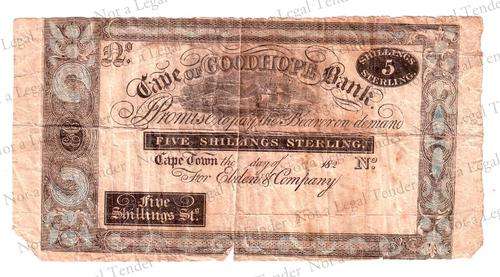 1820's ~ Cape of Good Hope ~ 5 Shillings
