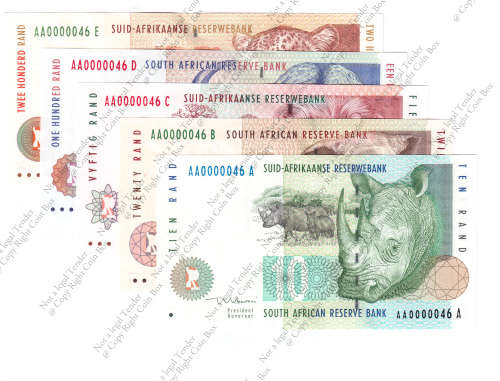 TT Mboweni, 1st Issue  AA 0000046 set