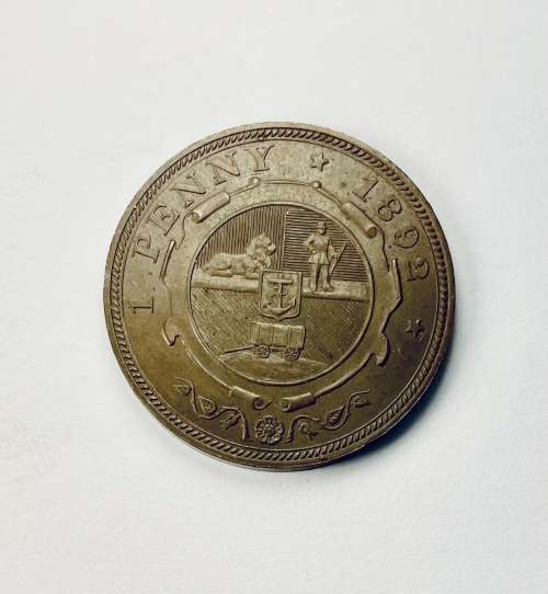 1892 ZAR Penny. AU+