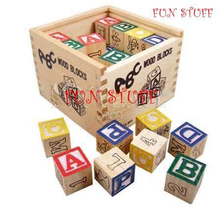 ABC Wooden Cube Set. 27 Piece
