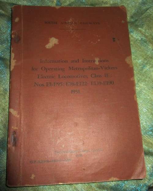 Information  and Instructions  for operating Metropolitan-Vickers Electric Locomotives  1951