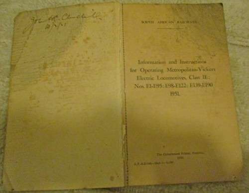 Information  and Instructions  for operating Metropolitan-Vickers Electric Locomotives  1951