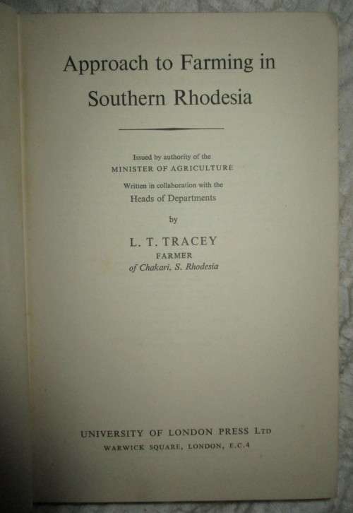 Approach to Farming in Southern Rhodesia  1953