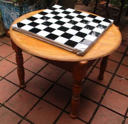 Chess Table . Chess Set and Chess Box
