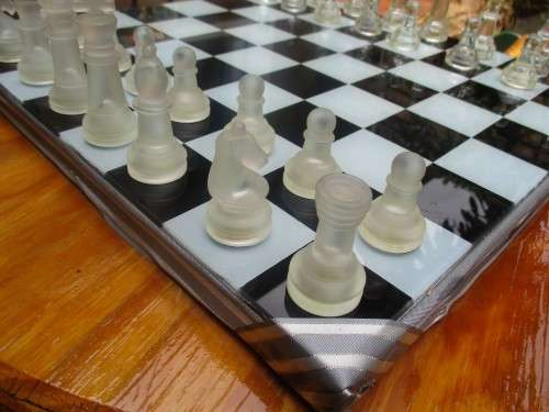 Chess Table . Chess Set and Chess Box