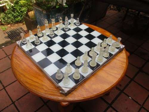 Chess Table . Chess Set and Chess Box