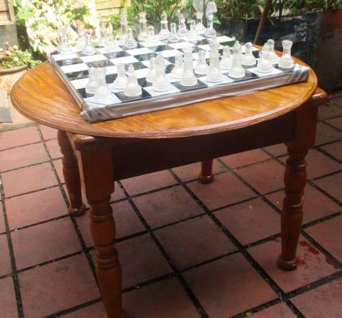 Chess Table . Chess Set and Chess Box