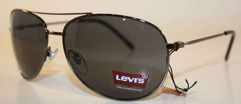 Levis Sunglasses LS161-02 Gunmetal Aviator with Light Smoke Gradient Lens + Free Insured Postage