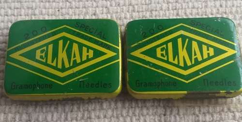 Gramophone needle tin x2 with needle`s