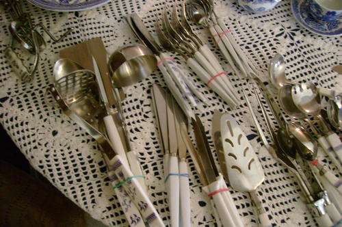 Blue Willow's pattern cutlery set