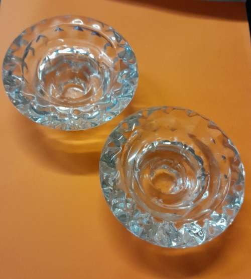 Glass Candle holders set of two