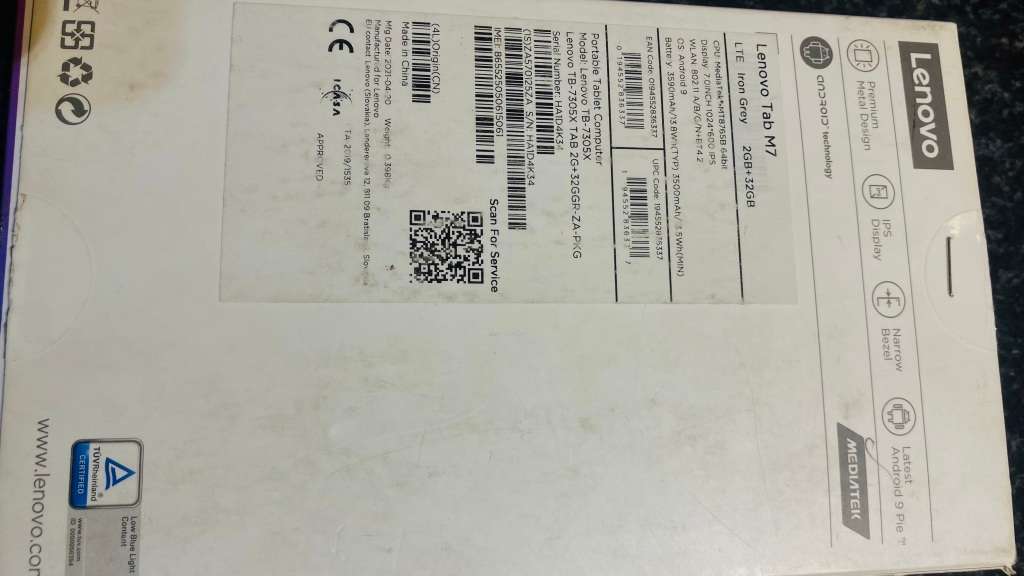 Tab M7 Tablet (TB-7305F, TB-7305I, TB-7305X) - Type ZA57