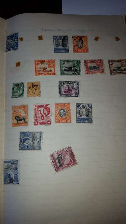 Set of 17 Uganda Kenya stamps