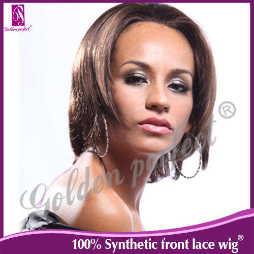 Hot Selling Kanekalon Fiber Synthetic Swiss Lace Front Wig