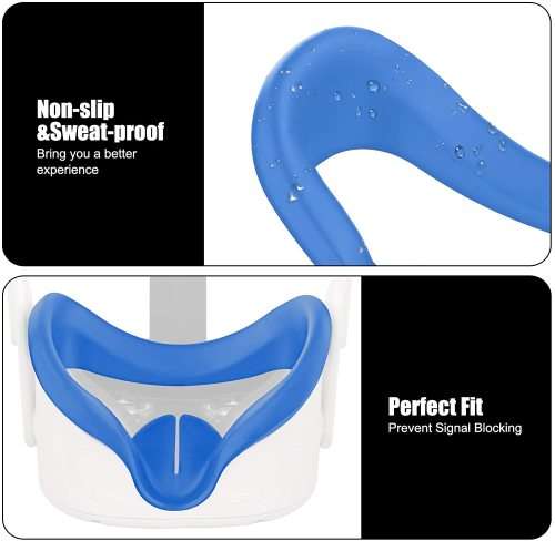 Silicone Cover for Oculus Quest 2 Headset [Sweatproof Facial Interface] Blue