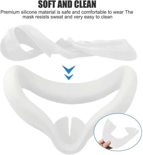Silicone Cover for Oculus Quest 2 Headset [Sweatproof Facial Interface] White