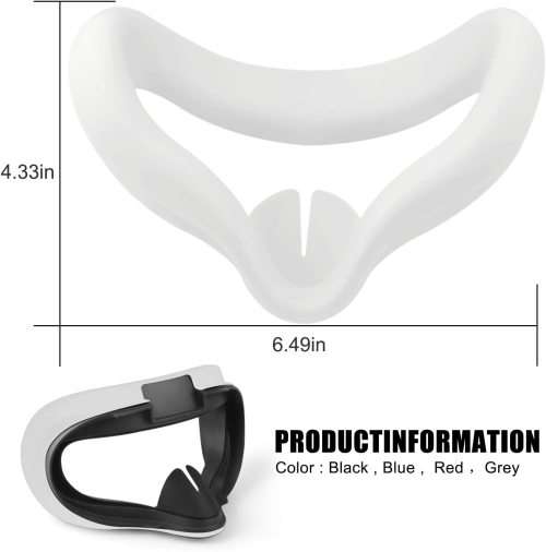 Silicone Cover for Oculus Quest 2 Headset [Sweatproof Facial Interface] White