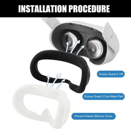 Silicone Cover for Oculus Quest 2 Headset [Sweatproof Facial Interface] White