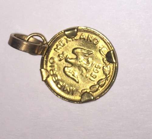 1865 Maximilian 9k Gold coin pendant