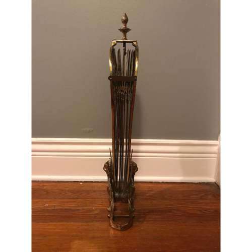 STUNNING BRASS PEACOCK FOLDING FAN FIRESCREEN