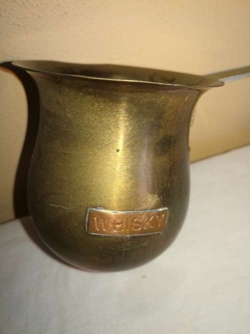 3 VINTAGE BRASS TOT MEASURE LADLES