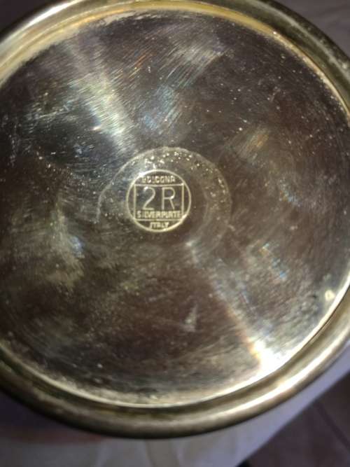 SET OF 4 BEAUTIFUL ITALIAN SILVERPLATE WINE GOBLETS